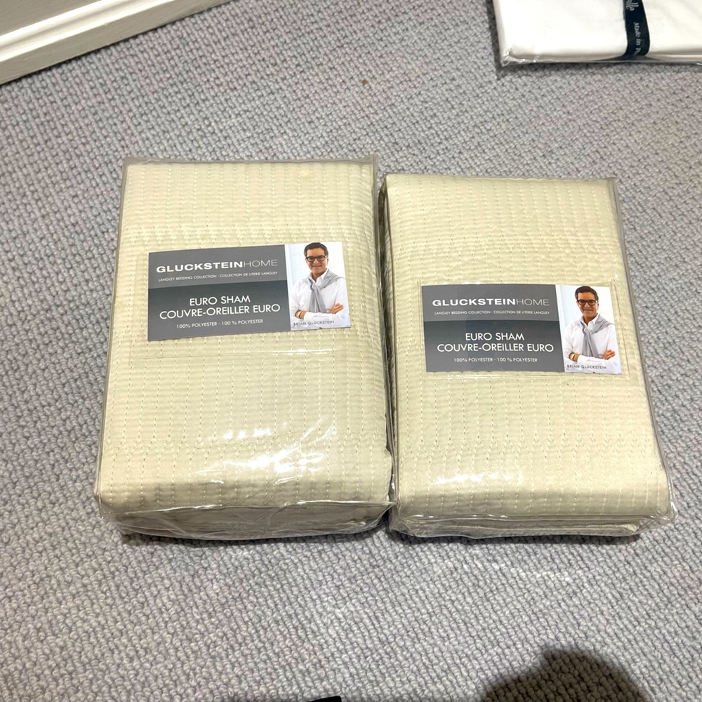 2 Gluckstein, HOME, Langley bedding collection, euro shams; brand new